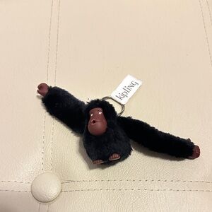 Kipling Black Plush Monkey Keychain